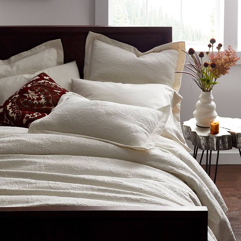 Putnam Cotton Matelasse Coverlet - Dark Gray, Size Full | The Company Store