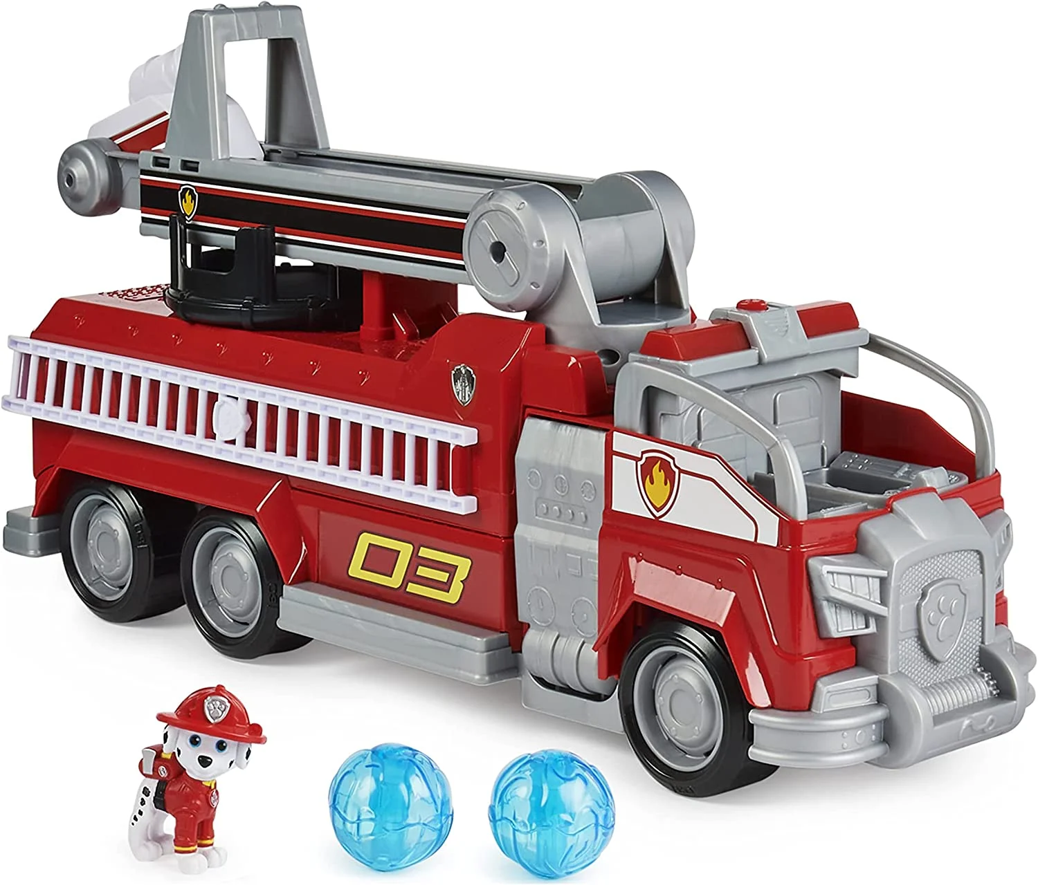 PAW Patrol, Marshalls Transforming Movie City Fire Truck with Extending Ladder, Lights, Sounds and Action Figure, Kids Toys for Ages 3 and up
