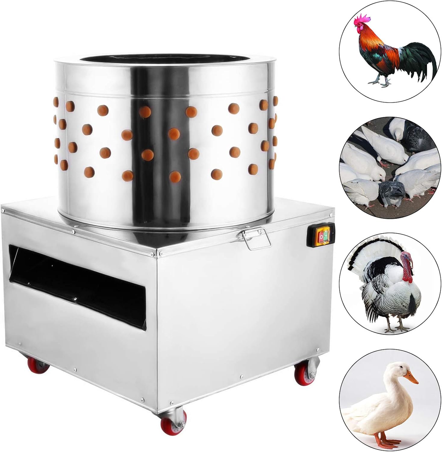 NN/AA 2HP 110V Stainless Steel Chicken Plucker 1500w 275r/min Poultry Feather Remover 20 Inch for Poultry Chicken, Bird, Duck, Turkey.