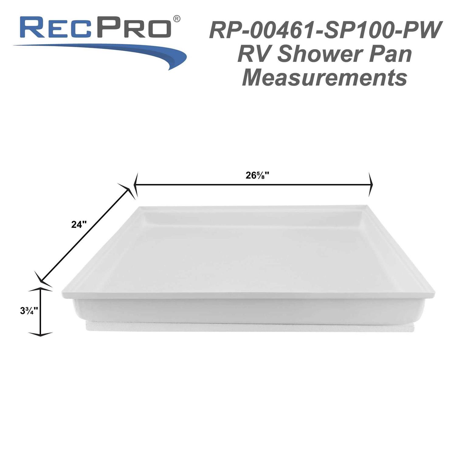 RecPro® RV Shower Pan 27 x 24 x 4 Corner Drain in White - Shop Hardware Tools Online Store