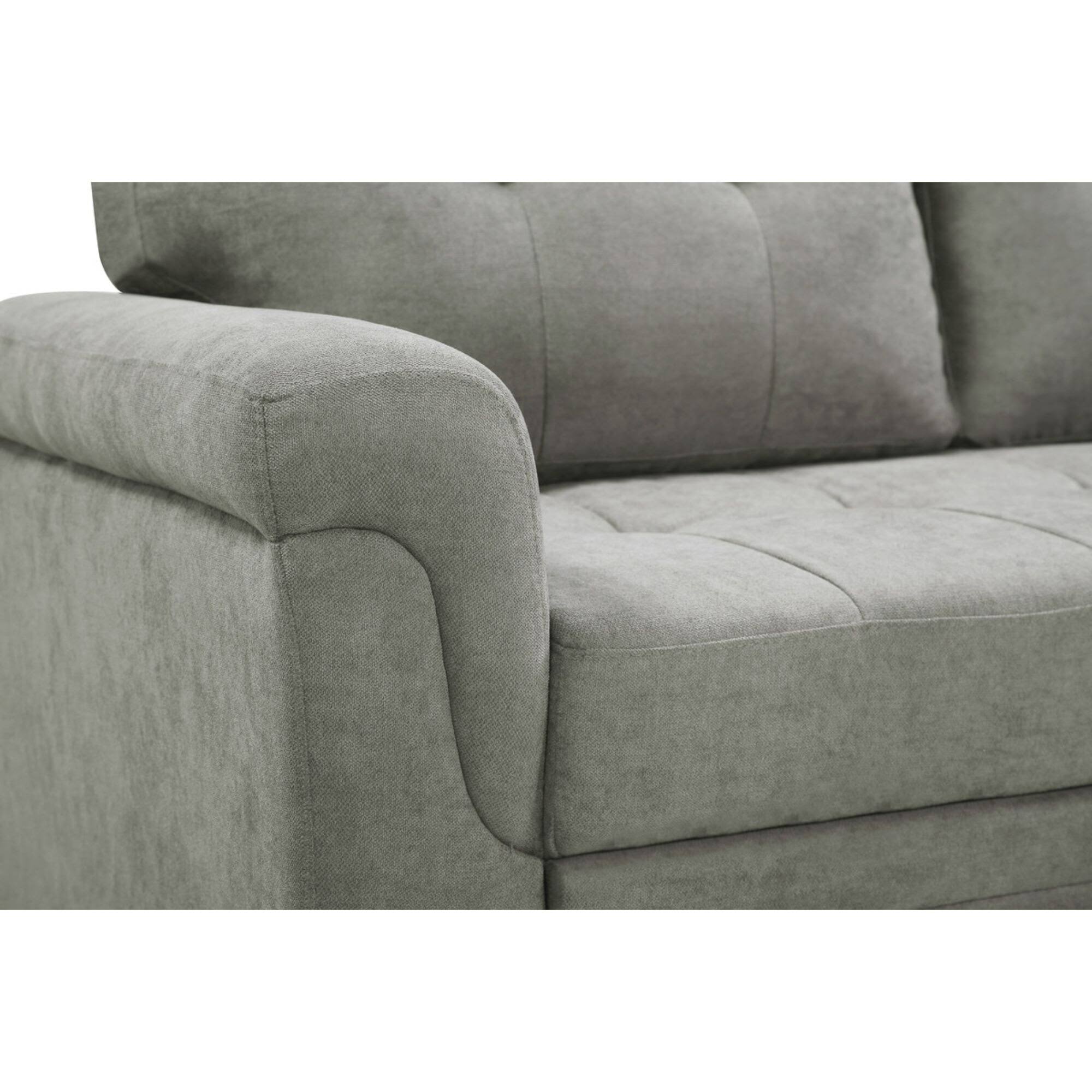Lilola Home Lucca Light Gray Fabric Reversible Sectional Sleeper Sofa Chaise with Storage