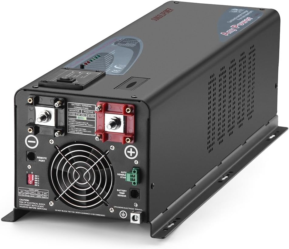 SUNGOLDPOWER 4000W 24Vdc Pure Sine Wave Inverter Low Frequency 240Vac Input to 120Vac/240Vac Output Split 50/60 Hz with Battery Charger Off-Grid 12000W Peak