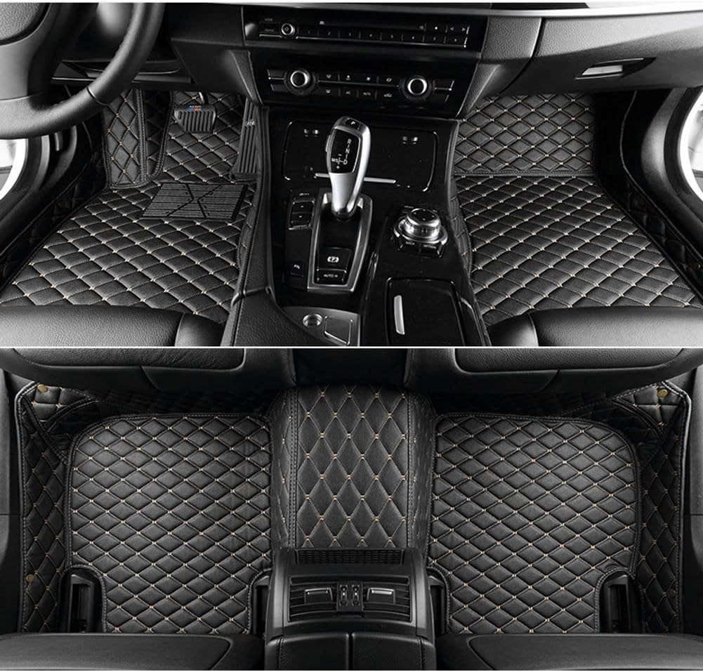 NYMCAR Custom car Floor Mats for BMW 1,2,3,4,5,6,7,8 Series X1,X2,X3,X4,X5,X6,X7,Z4 2000-2022 Car Full Coverage All Weather Pads Protection Non-Slip Leather Floor Liners (Black Blue)