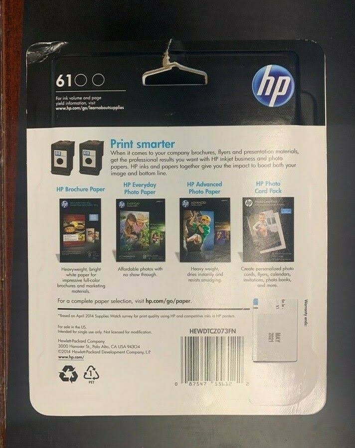 HP Ink Cartridges, Black, 61