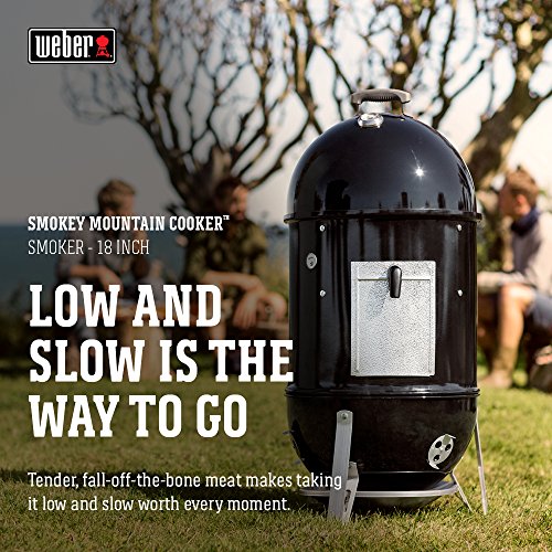 Weber 22-inch Smokey Mountain Cooker, Charcoal Smoker,Black