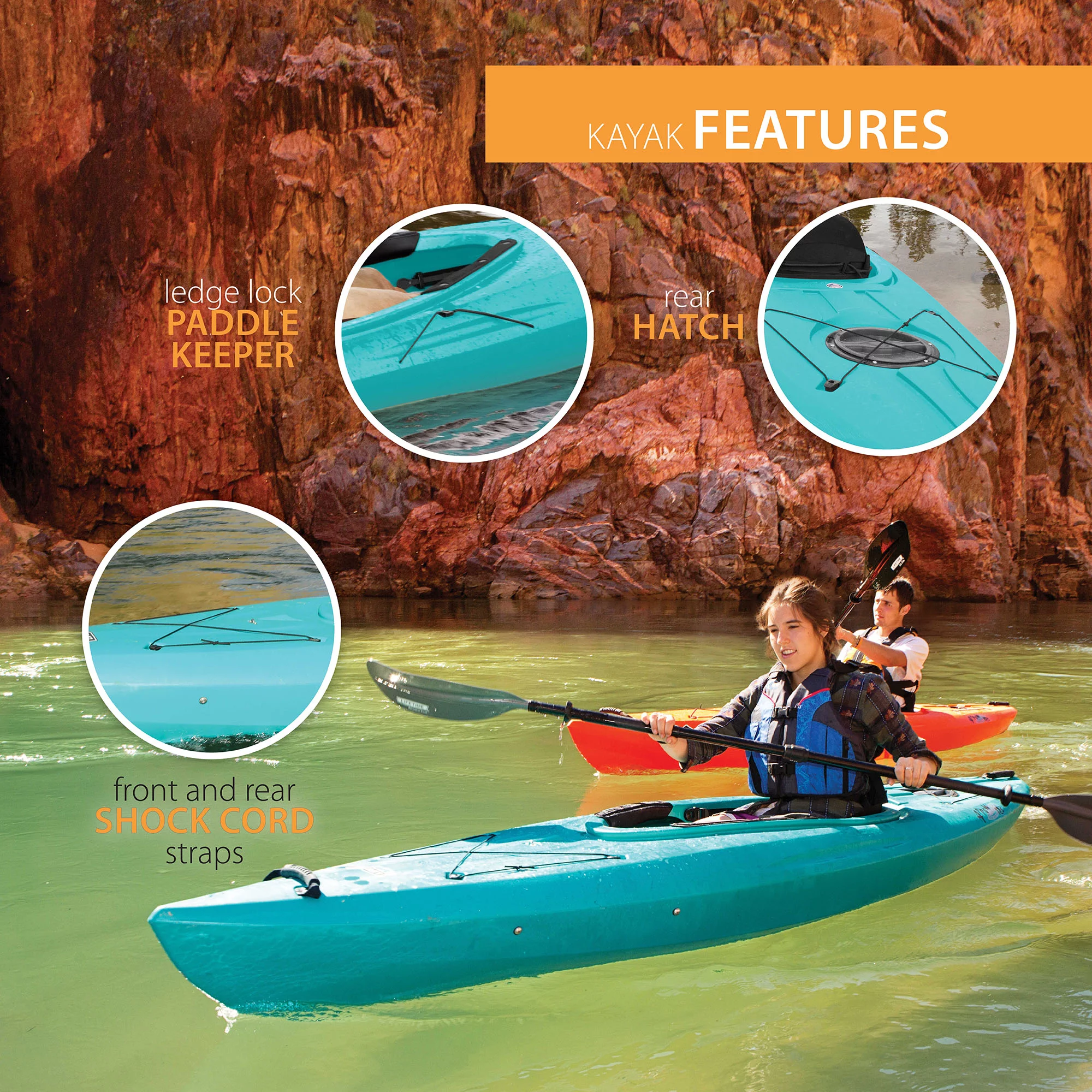 Lifetime Arrow 123 inch Sit-Inside Kayak, Teal (90619)