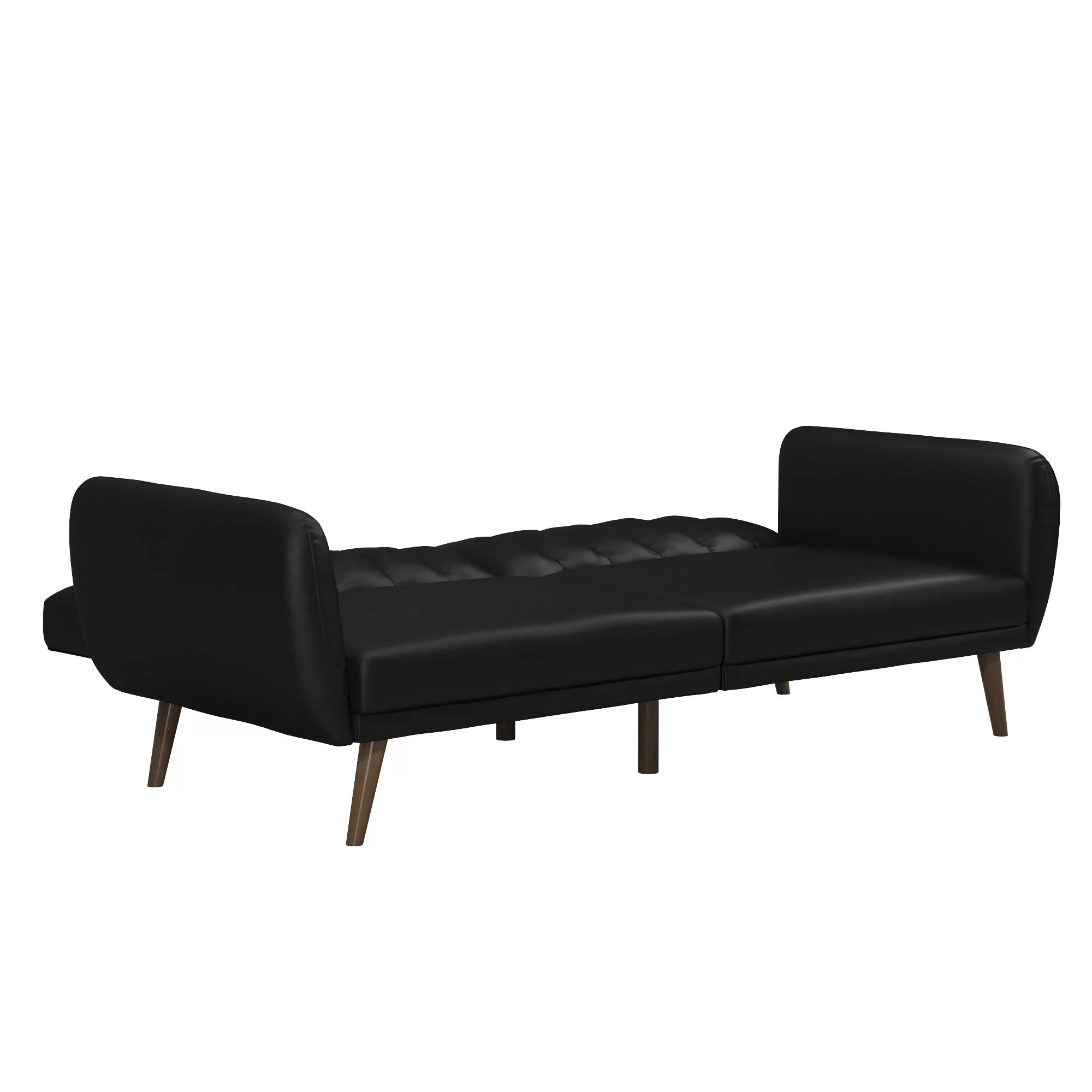 Novogratz Brittany Futon, Black Faux Leather