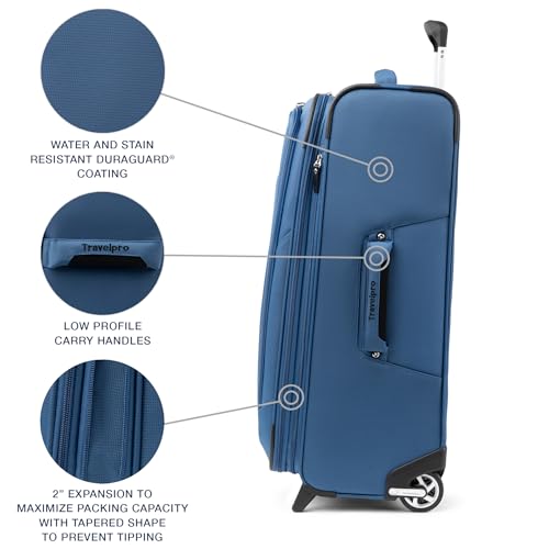Travelpro Maxlite 5 Softside Expandable Upright 2 Wheel Carry on Luggage, Lightweight Suitcase, Men and Women, Burgundy, Carry On 22-Inch