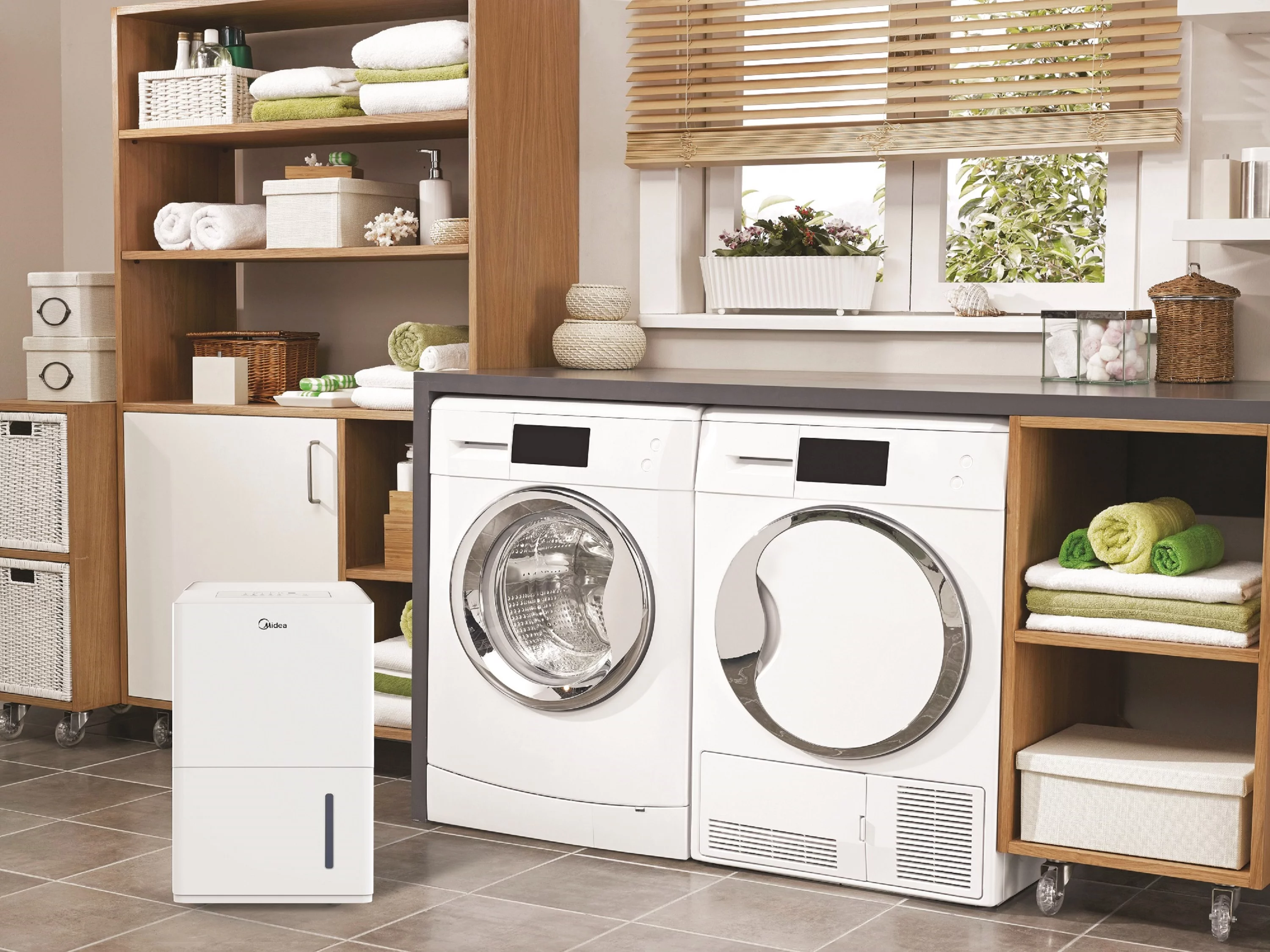 Midea 22-Pint Smart Dehumidifier - Damp Rooms, Energy Star, White, MAD22S1WWT