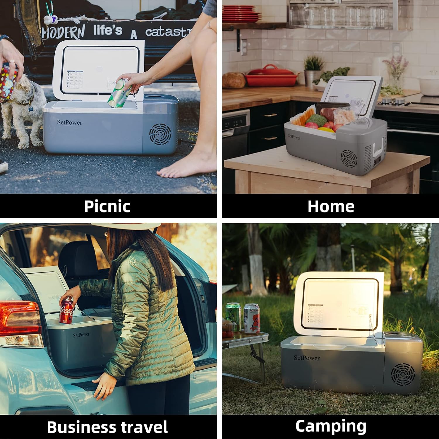 SetPower 12 Volt Refrigerator for Car 12V Fridge Freezer Portable 12/24V DC 110~240 Volt AC for Truck Van RV Jeep Camper SUV Boat Travel Camping Road Trips Tailgating 0�H~50�H 21qt (FC20 with AC Adapter)