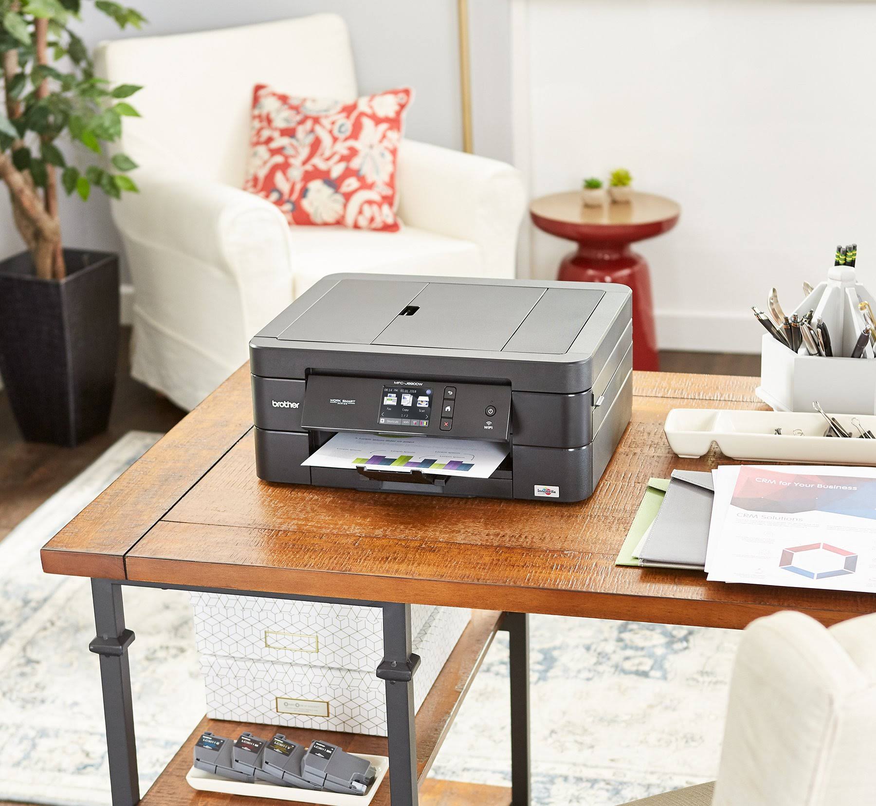 Brother - Work Smart Series MFC-J690DW Wireless All-in-One Inkjet Printer - Black