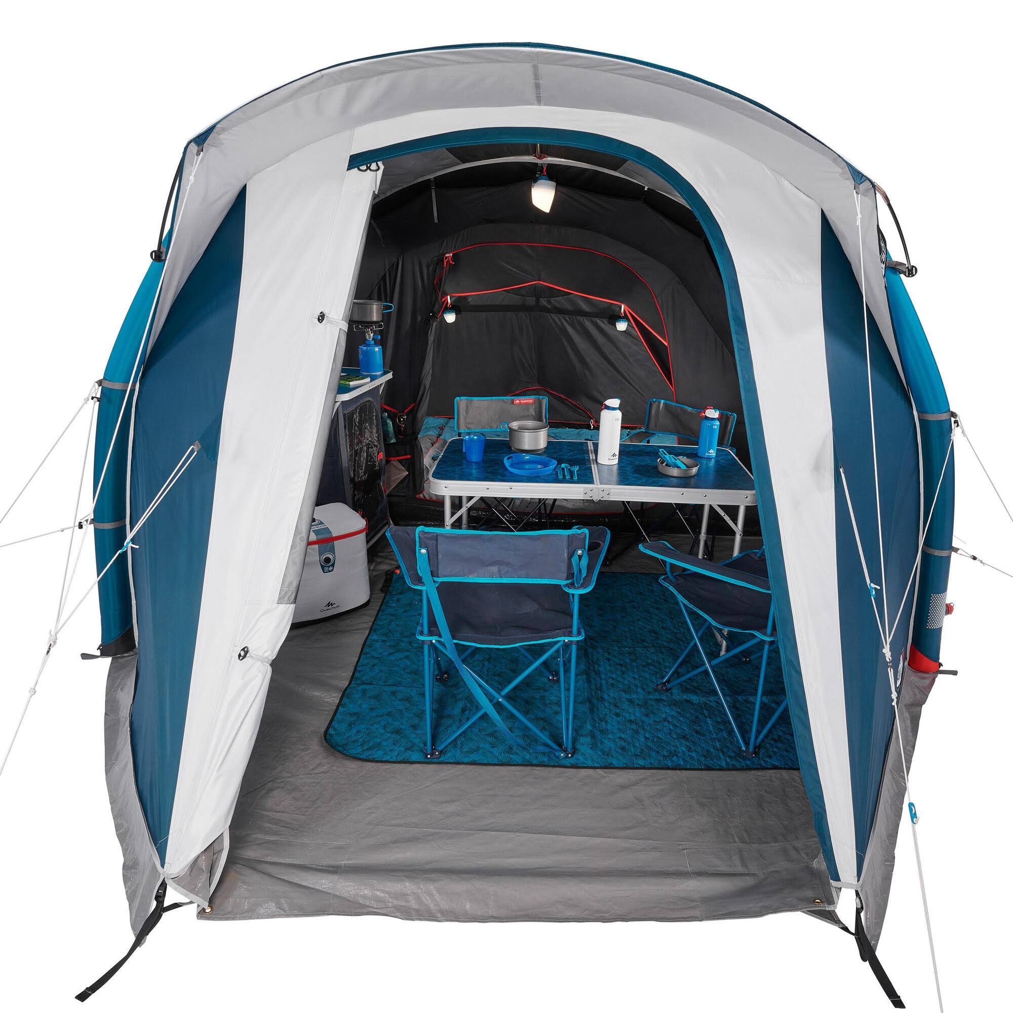Quechua Camping Tent Air Seconds 4.1 Fresh u0026 Black Inflatable | 4 Persons 1 Bedroom in Storm Gray, Size All Other States