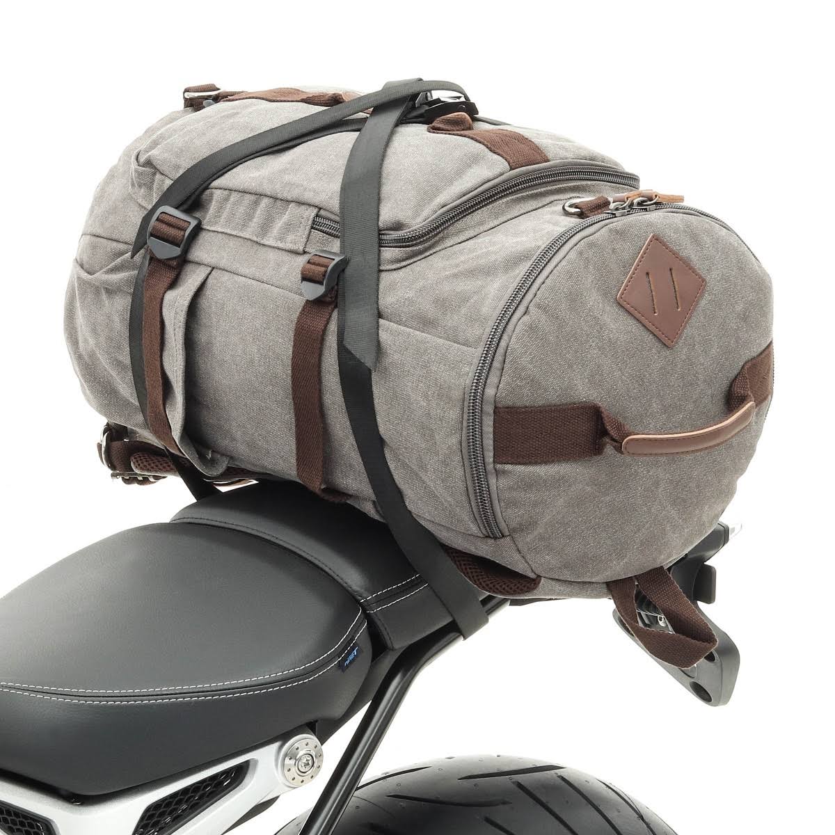 Motorcycle Roll Bag Craftride VG5 Tail Bag Vintage 30Ltr Incl. Straps Light Grey