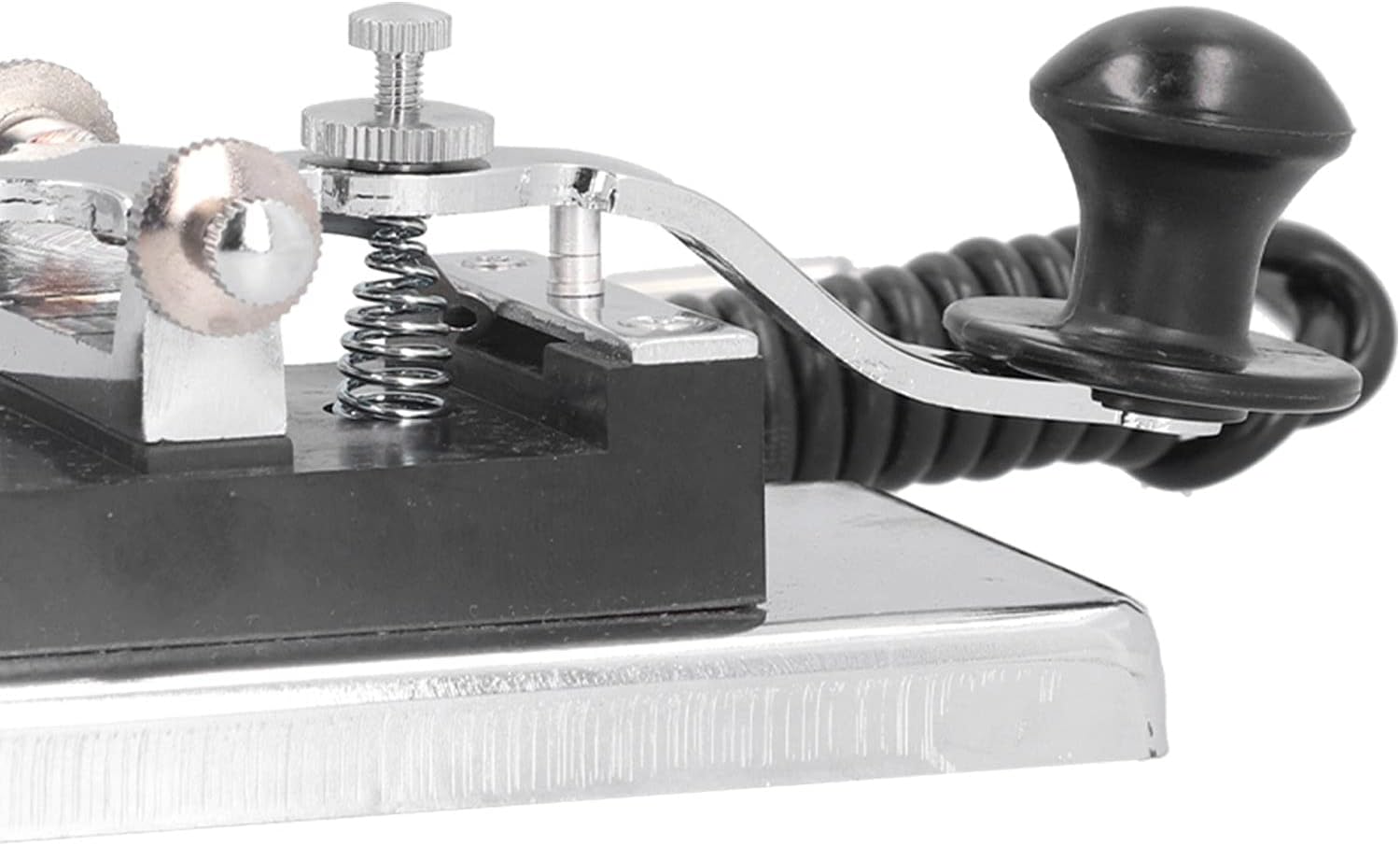 Morse Key Eujgoov HY-K4 Stainless Steel CW Telegraph Key DIY Telegraphing Key for Shortwave Radio Communication Teaching