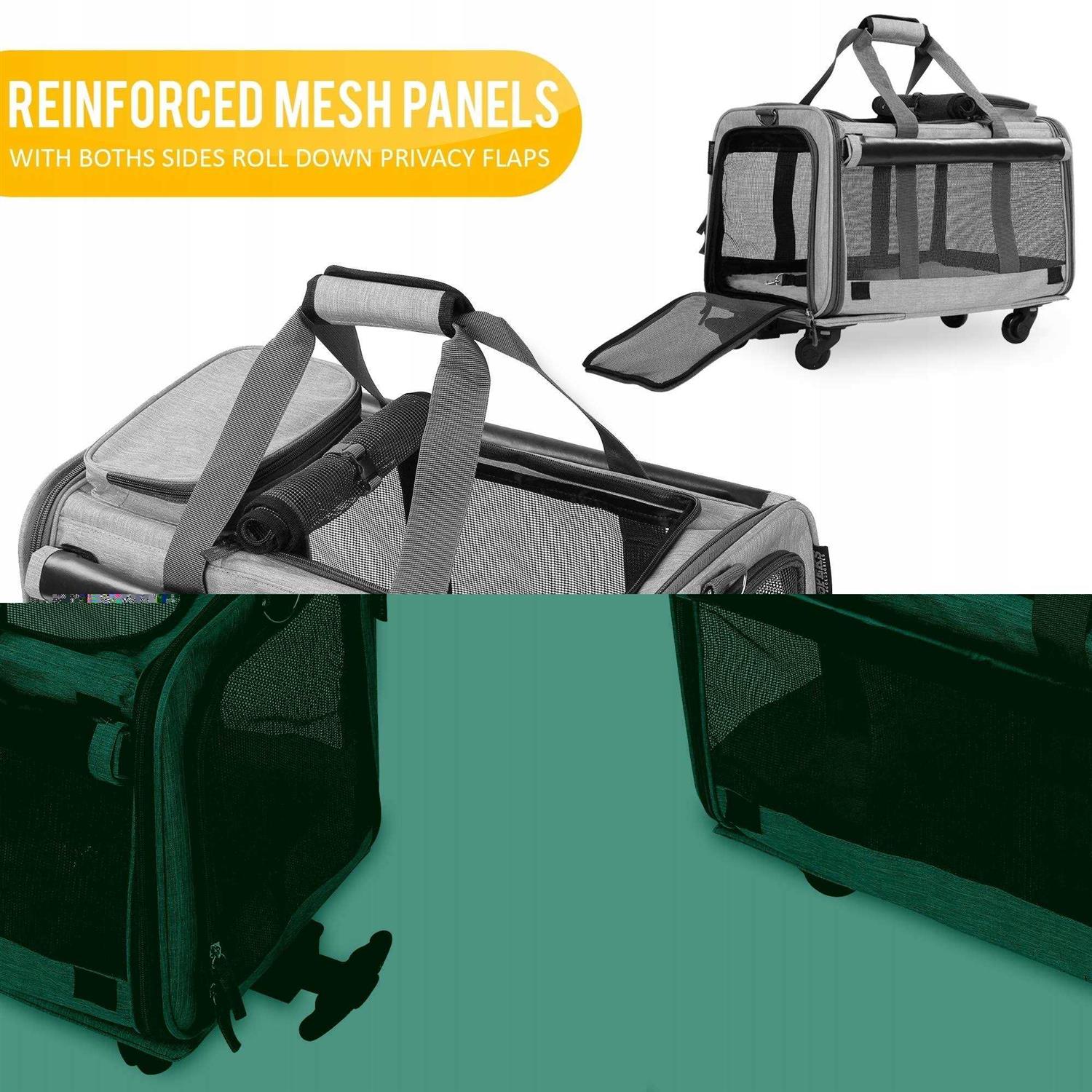 Kopeks Pet Carrier with Detachable Wheels for Small and Medium Dogs Cats - Pet Supplies online store