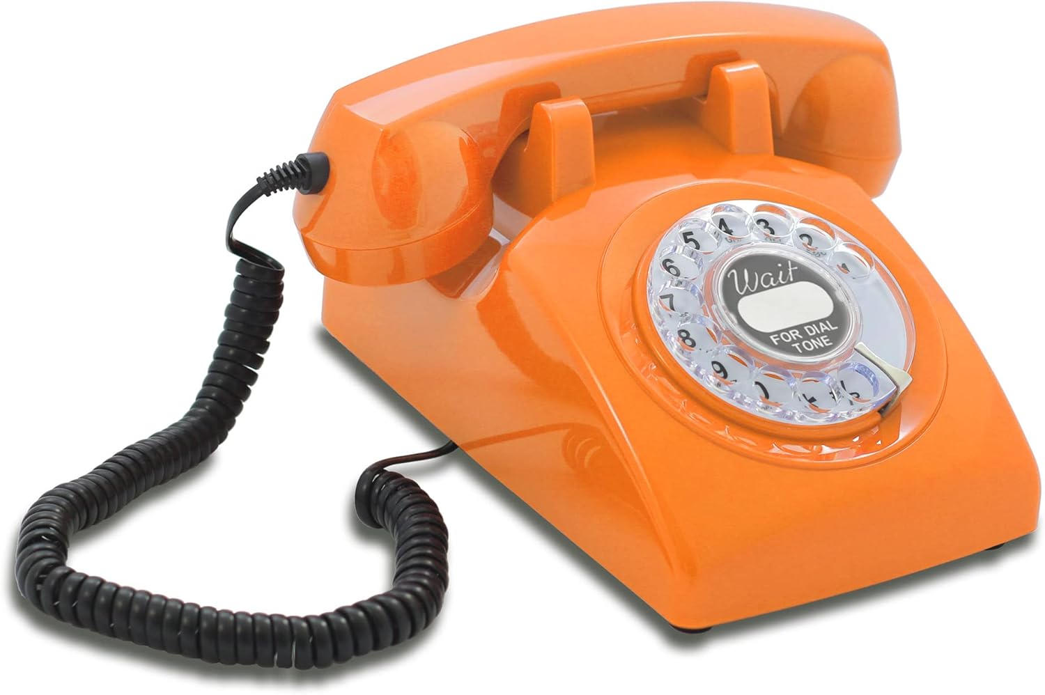 White Rotary Retro Phone with Classic United States Rotary Dial Inlay/Old Fashioned Dial Telephone/Classic Landline/Home Telephones/Antique Look Desk Phone - The 60s Cable by Opis Technology