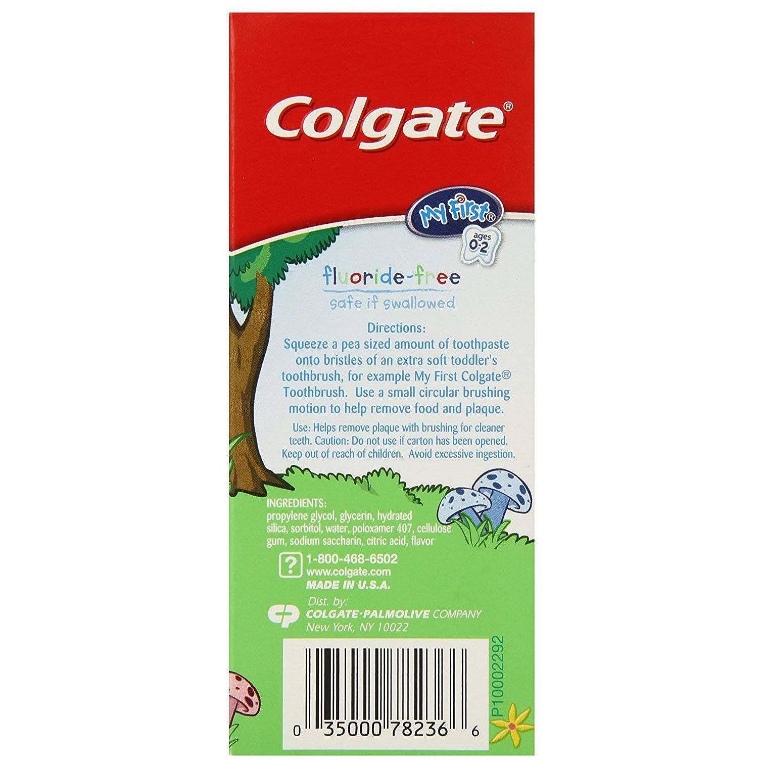 Colgate My First Baby and Toddler Toothpaste, Fluoride Free - 1.75 oz (6 Pack)