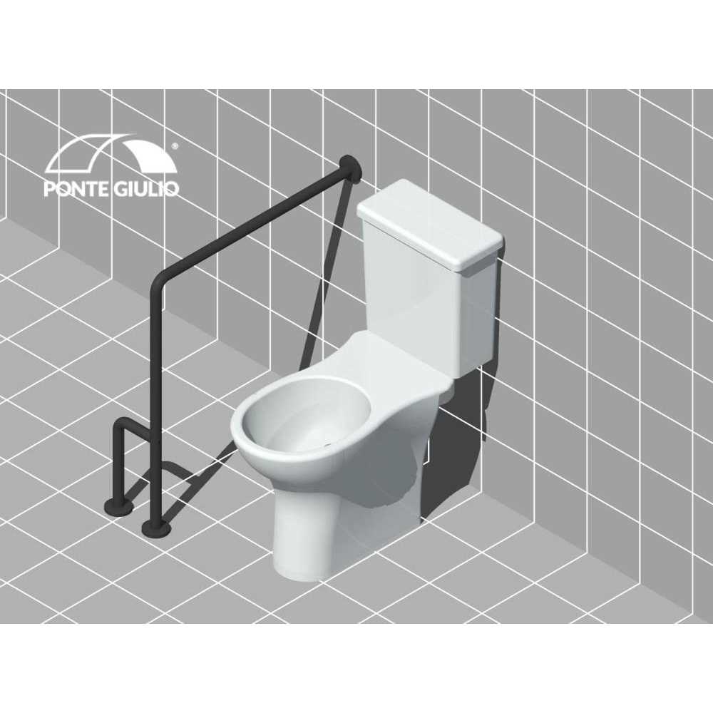 Ponte Giulio G55JCL38 Stainless Steel Floor to Wall Grab Bar Orientation