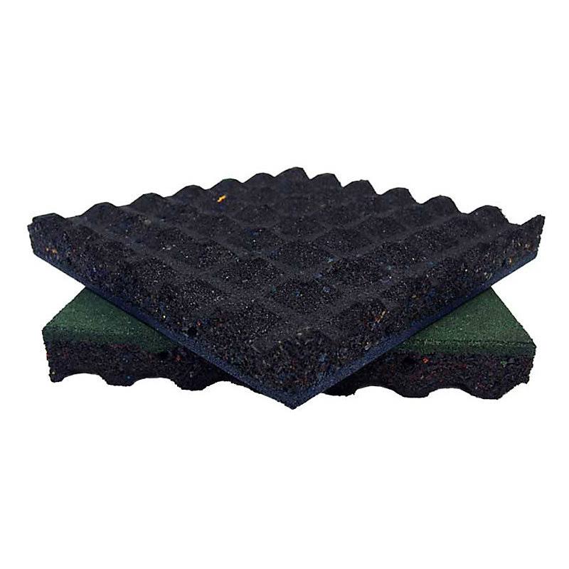 Rubber-Cal Eco-Safety Interlocking Playground Tiles - Black, 4 Pack, 19.5 x 19.5 x 2.5 in.