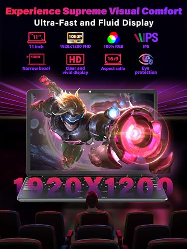 11" Convertible 2-in-1 Touchscreen Laptop, in tel N100,16GB RAM,1T SSD,FHD 1920 * 1200 IPS,Win 11 Pro PC,Backlit Keyboard, WiFi,USB-C,HDMI,Oval Trackpad,Lightweight for Business&Students