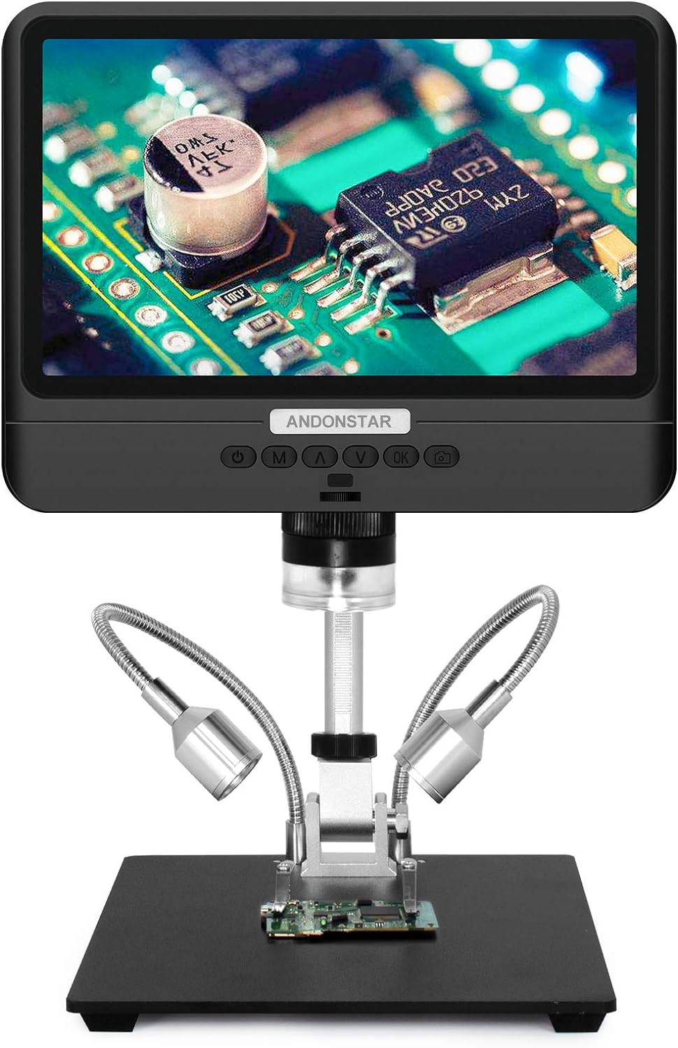 Andonstar Black corlor 7 inch LCD 1080P Circuit Board Digital Microscope AD206 with 200X Magnification Zoom for Phone Repair Soldering