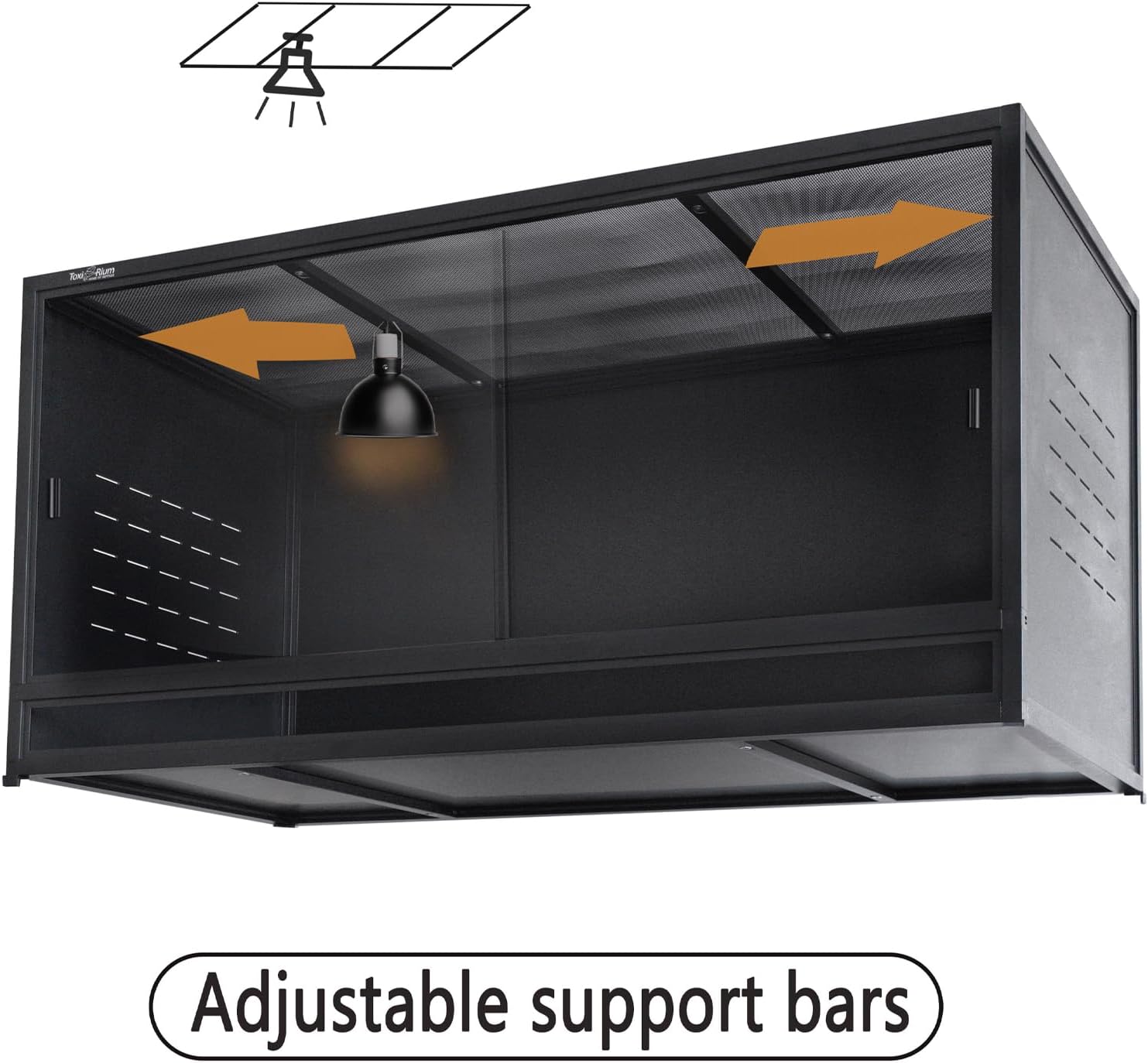 PVC Reptile Enclosure 48"x24"x24"Reptile Terrarium 120 Gallon Large Tank for Bearded Dragon Lizard Snake, Wide Breeding Lounge Vivarium Area with Sliding Tempered Glass Doors Lock (2pcs-Black Panels)