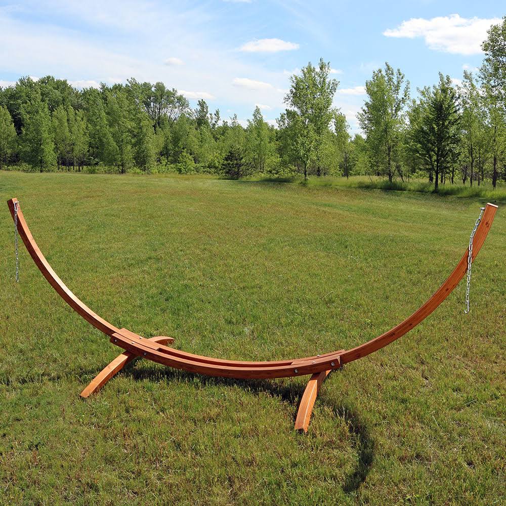 Sunnydaze Decor 12 ft. Curved Arc Wood Hammock Stand