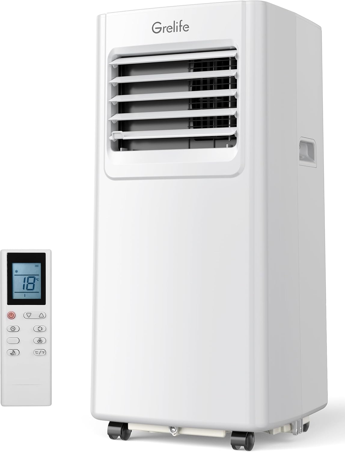 Grelife Portable Air Conditioner, 8000 BTU Air Conditioner Portable for Room Up to 350 Sq.Ft, 24H Timer, Sleep Mode, 3-in-1 Quiet AC Unit with Remote Control & Digital Display, Window Kit Included