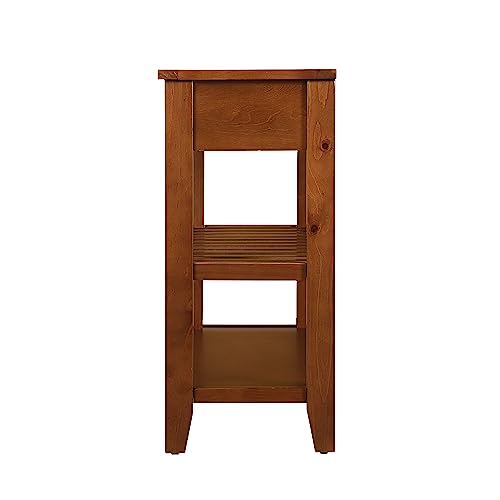 Console Sofa Table with 2 Storage Drawers and 2 Tiers Shelves, Mid-Century Style 42'' Solid Wood Buffet Sideboard for Living Room Furniture Kitchen Dining Room Entryway Hallway, Antique White