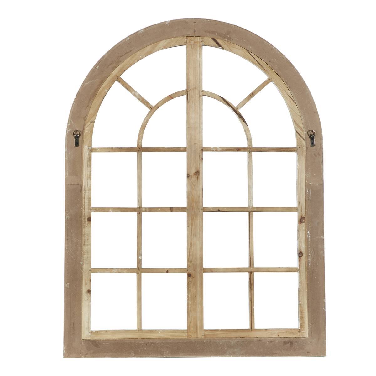 Decmode Arched Window Wood Wall Decor White
