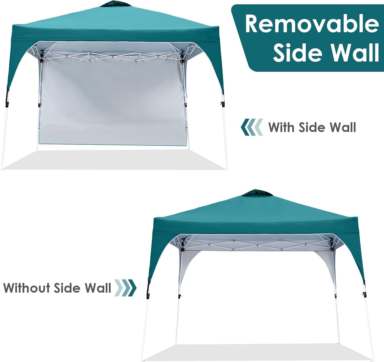 Canopy Tent with Sidewall 10'x10', Anti-UV Sun Instant Shelter Easy Set-up for Camping, Parties, Garden, Backyard, Wheel Carrying Bag