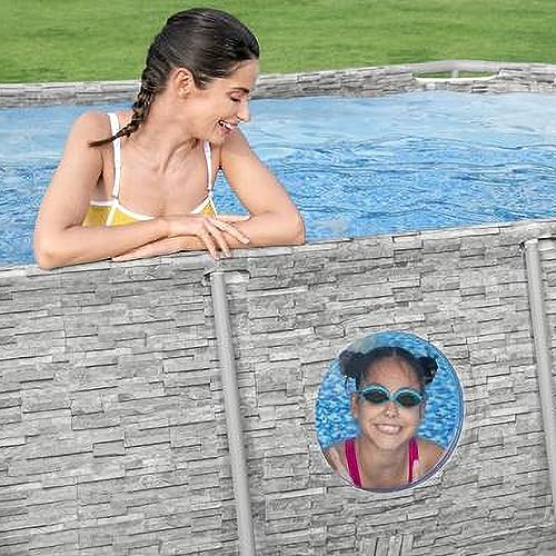 Bestway Power Steel Swim Vista Series II 14' x 8' 2" x 39.5" Above Ground Outdoor Swimming Pool Set with 530 GPH Filter Pump, Ladder, and Pool Cover