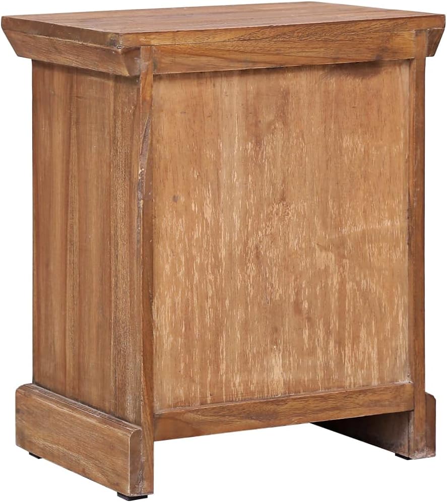 Bedside Cabinet,Wooden Furniture Bedside Furniture Decorative Cabinets Filing Cabinet Chest of Drawers with Storage 15.7"x11.8"x19.7" Solid Teak