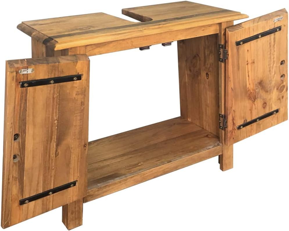 vidaXL Solid Recycled Pinewood Bathroom Vanity Cabinet Vintage Look 27.6
