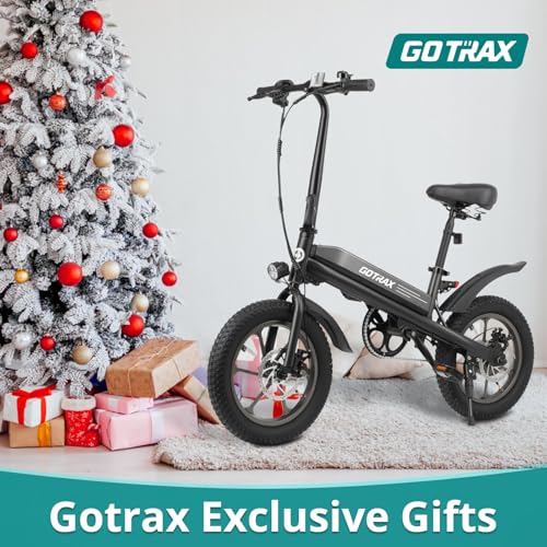 Gotrax S3 Electric Bike, 16x3.0 Fat Tire Electric Bicycle Adults, 750W Peak Motor, Max Range 25 Miles, Up to 20 Mph, Removable Battery, Adjustable Seat, Folding Electric Bike for Adults/Teens 13+
