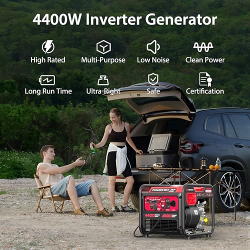 PowerSmart 2500-Watt Gas Powered Portable Inverter Generator, CO Sensor, Super Quiet for Camping, Home Emergency Use, EPA Compliant 2025 Version