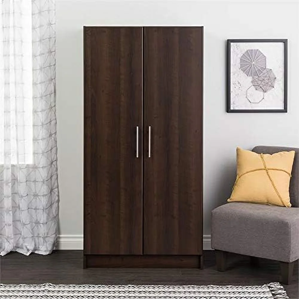 Contemporary 32" Wardrobe Armoire In Espresso