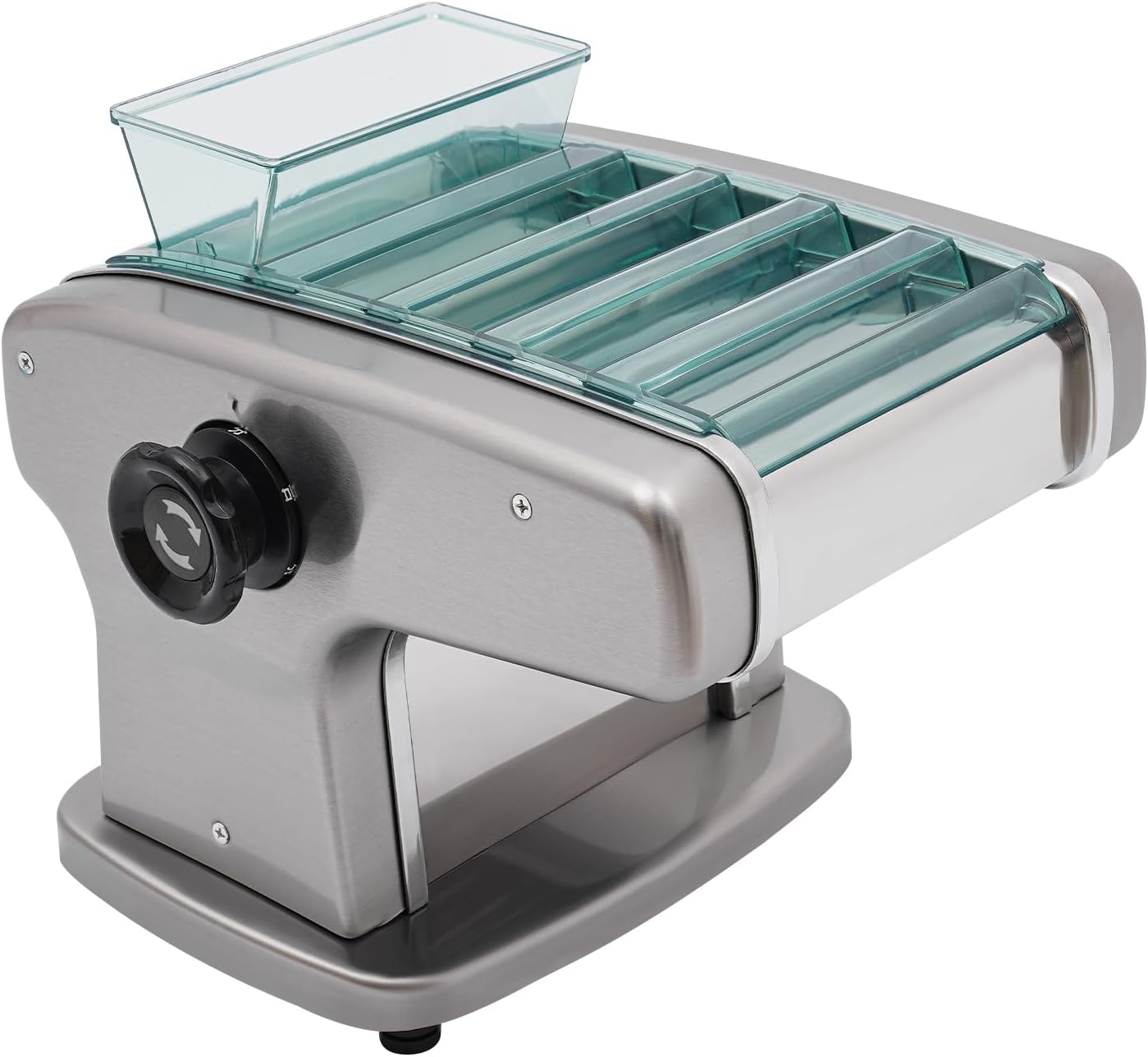 Electric Pasta Maker Machine, Automatic Noodle Machine with 9 Thickness Settings, Fresh Pasta Dough Sheet Roller Included 4 Stainless Steel Blades (2mm,2.5mm,4mm&9mm),135W