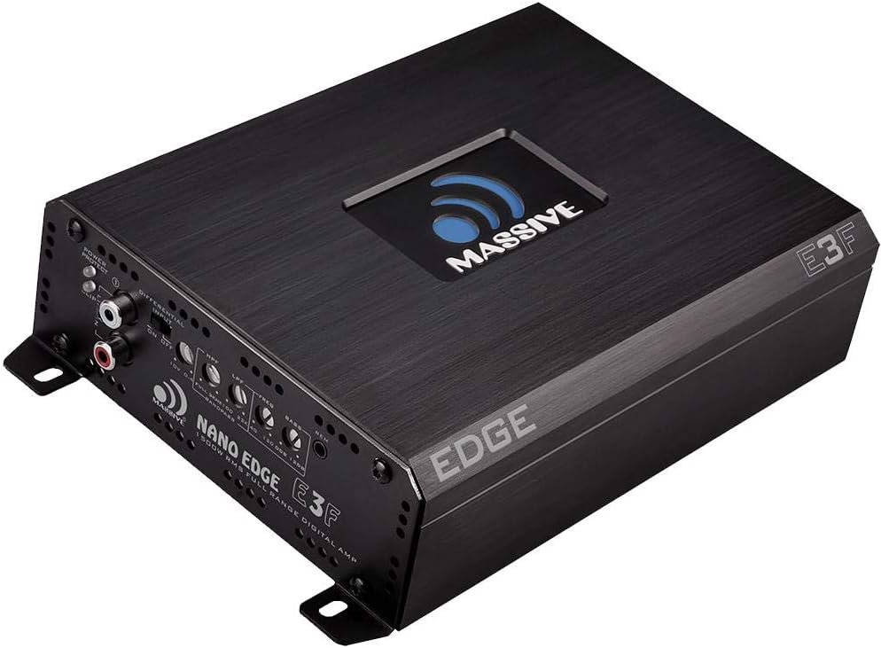 Massive Audio E3 - Car Audio 2,800 Watt Nano Edge Series, Monoblock Car Amplifier, Bass Boost, 1 Ohm Stable