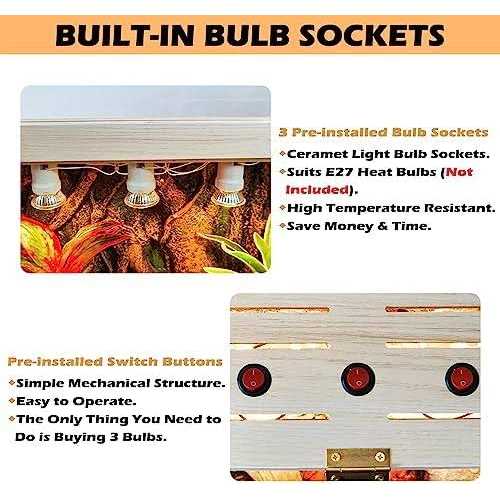 Prolee 21 Gallon to 68 Gallon Reptile Terrarium Tank Tank Bearded Dragon Tank with Roof Door - Pet Supplies online store