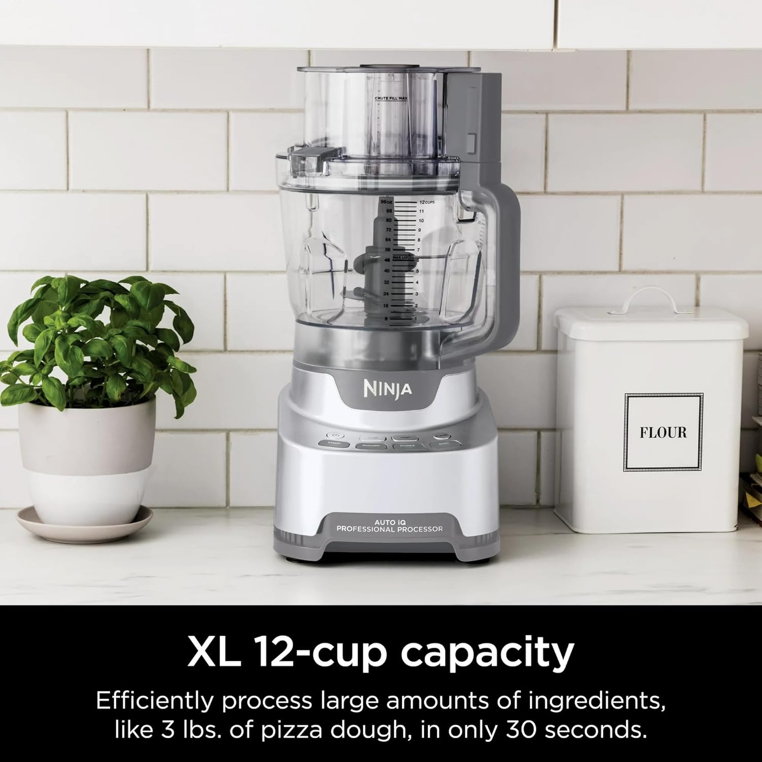 Ninja® Professional XL Food Processor, NF700, 1000-Watt Motor, Auto-iQ Preset Programs, Variable Speed, 12-Cup Capacity, Versatile Kitchen Appliance for Chopping, Slicing, Shredding, Dough Mixing