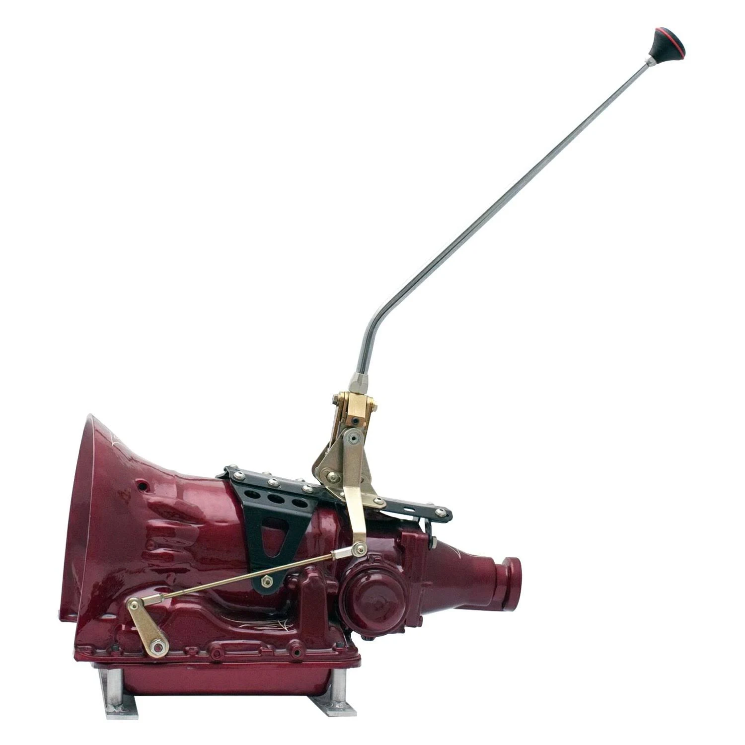 American Shifter GM 350 Th Single Action Automatic Transmission Shifter Kit 23 Single Bend Arm with Black Knob