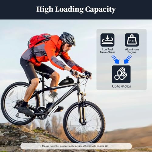 100cc Stroke Bicycle Petrol Gas Engine Kit Petrol Bicycle Motor Conversion Complete Suitable for 26-28" V-Frame Bicycles Super Fuel Efficient