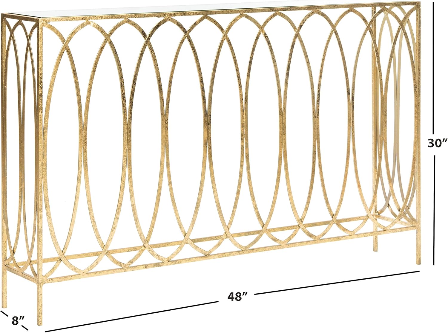 Safavieh Home Carina Gold Foil and Glass Console Table