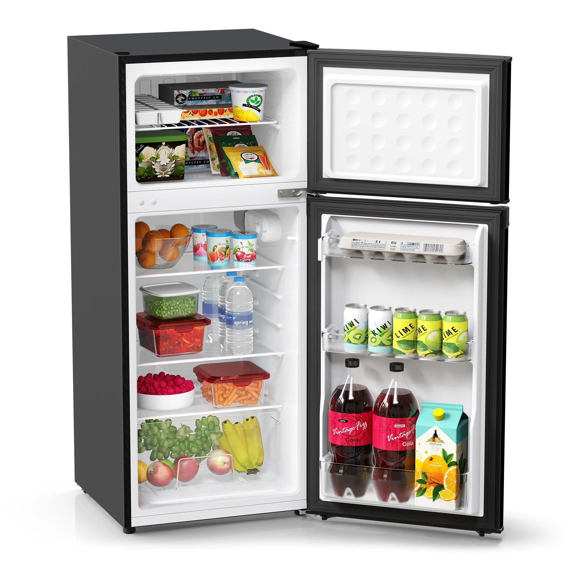 TCL 4.5 Cu. ft. Two Door Refrigerator – Black Stainless Look, MR453Z