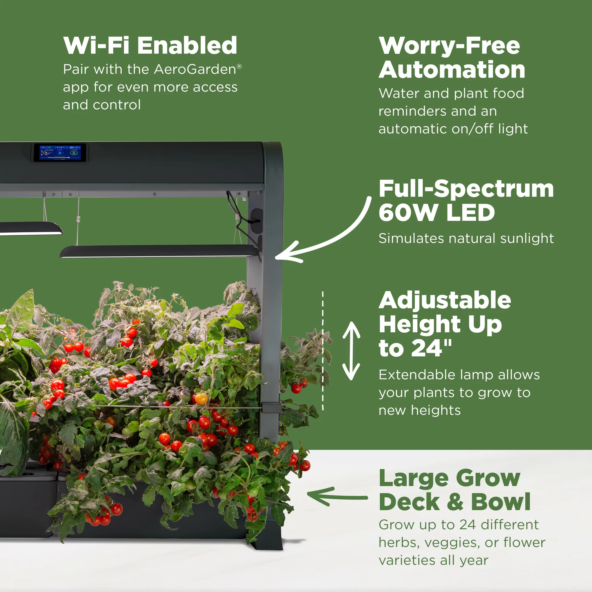 AeroGarden Farm 24Plus with Salad Bar Seed Pod Kit, Black - Curated Treasures Market