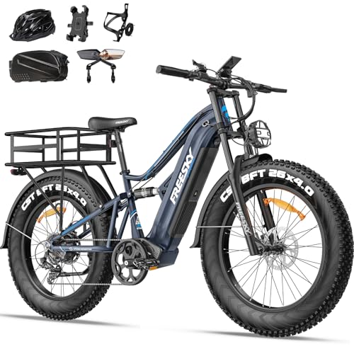 FREESKY 2000W Electric Bike with BAFANG Motor & 48V 30Ah Samsung Cells Battery, 35MPH Max Speed, 120 Miles Range, Full Suspension Mountain Ebike for Adult, 26" Fat Tires, Smart Keys, Hydraulic Brakes