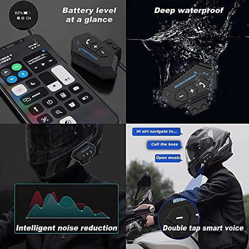 Motorcycle Modular Bluetooth Helmet Full Face Flip Up Front Helmet , DOT Approved Bluetooth Integrated Helmet with Dual Visor Auto Answer, for Adults Men Women M~XXL 57~64cm