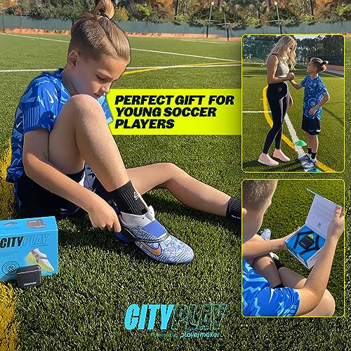CITYPLAY Smart Soccer Tracker for Cleats by Playermaker, Track 25+ Technical & Physical Metrics, 12 Month Access to CITYPLAY Soccer Training App Included, Advanced Than GPS