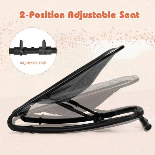 2-in-1 Adjustable Baby Bouncer and Rocker, Gray